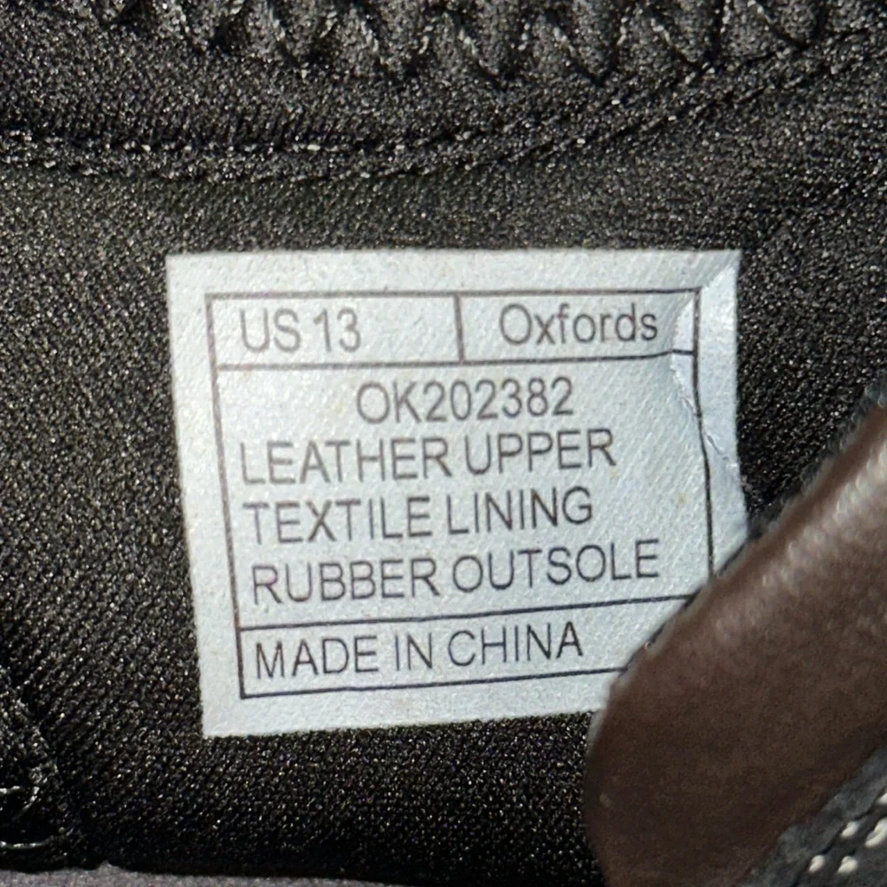 Okko Black Leather Oxford Strap Closed Toe Grey Stitching Sandals Size 13
